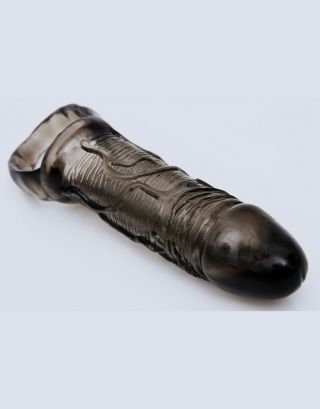Black Reusable Penis Enhancer Sleeve