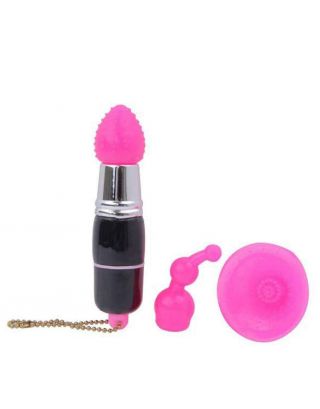 THE BUZZ TINGLER - MINI VIBRATOR WITH ACCESSORIES - PINK - WATERPROOF