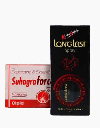 Suhagra Force 50mg and Kamasutra Longlast Spray