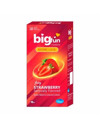 BIGFUN Strawberry Flavoured Dotted Condom 10S