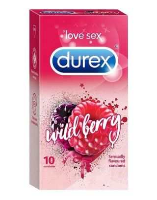 Durex Wildberry Sensually Flavored Condom 10'S