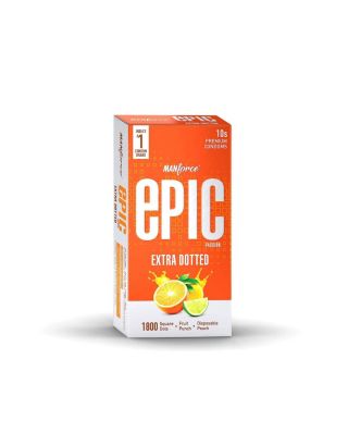 Manforce Epic Passion Extra Dotted Premium Condoms For Men Fruit Punch Flavour, Disposable Pouch 10's