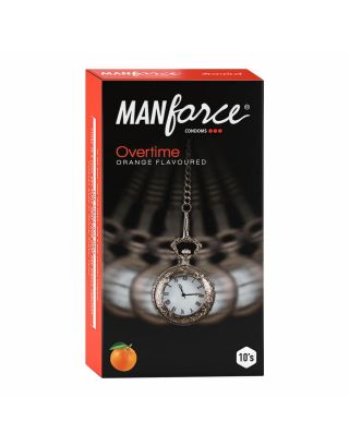 Manforce Overtime Orange 3in1 (Ribbed, Contour, Dotted) Condoms - 10'S