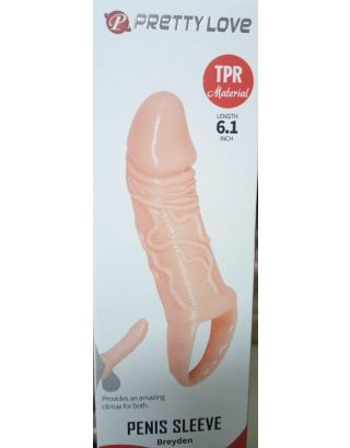 Pretty Love Waterproof Extender Black Penis Sleeve For Male