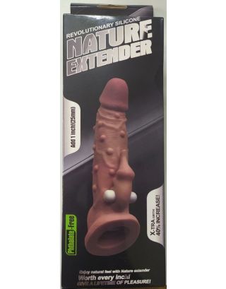 SK NATURE EXTENDER REVOLUTIONARY SILICONE 6.5 INCH PENIS SLEEVE WITH VIBRATOR