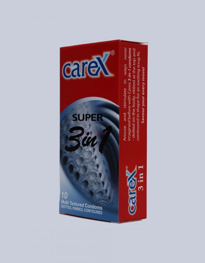Carex 3in1 Super Dotted Ribbed Contoured Condoms 10pcs Pack
